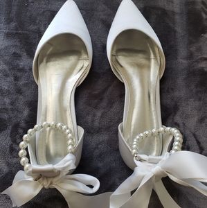 White bridal shoes